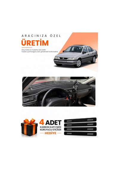 Opel Vectra A 1988-1995 Uyumlu Torpido Koruma Örtüsü Oto Kılıfı - Siyah Gri