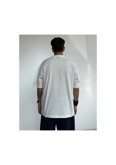 Zaee Star Nakışlı Oversize Tişört Beyaz