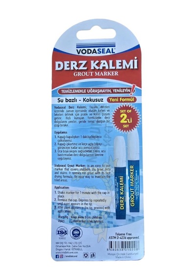 Vodaseal Kokusuz Ve Suya Dayanıklı Derz Kalemi İkili Set - Beyaz 2'li Set