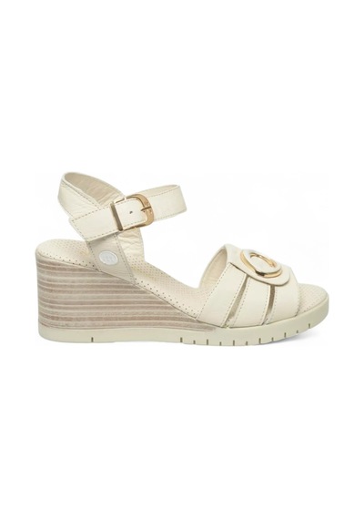 Mammamia D25ys-2775 Deri Comfort Kadın Sandalet Bej