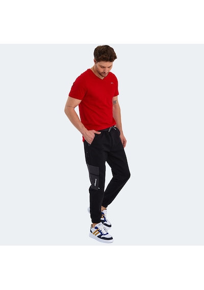 Slazenger PARTNER Erkek Cepli Dar Paça Siyah Eşofman Altı