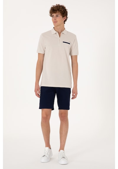U.S. Polo Assn. Erkek Regular Fit Fermuarlı Taş Tişört 50306788-VR049 U.S. Polo Assn. Erkek Regular Fit Fermuarlı Taş Tişört 50306788-VR049