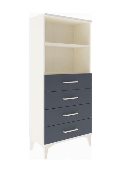 Arges Dolap 2 Raflı 4 Çekmeceli 60x30x134 Aytaşı-antrasit Aytaşı