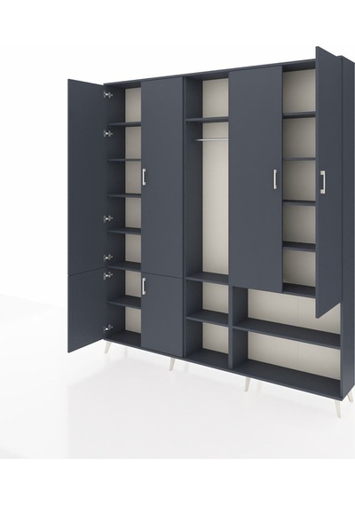 Arges Dolap 15 Raflı 5 Kapaklı Tek Askılı 220x30x243 Antrasit-antrasit/antrasit Antrasıt/antrasıt Arges Dolap 15 Raflı 5 Kapaklı Tek Askılı 220x30x243 Antrasit-antrasit/antrasit Antrasıt/antrasıt