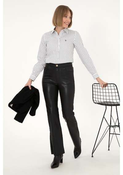 U.S. Polo Assn. Kadın Siyah Kanvas Pantolon 50290878-VR046