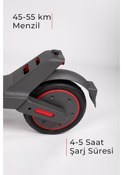 A1 Elektrikli Scooter 350w Güç - Kırmızı Kırmızı - Siyah