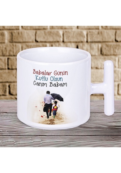 Babalar Günün Kutlu Olsun Canım Babam Baskılı Hediyelik T Kupa Bardak-1 Çok Renkli