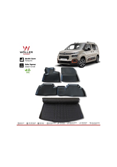 Citroen Berlingo Paspas Bagaj Havuzu 2019 Sonrası 3D Wöller