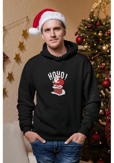 Noel Baba Selfie Hoho Yeni Yıl Kapşonlu Sweatshirt 001