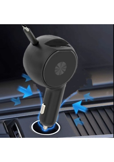 60w Pd Hızlı Araç Şarj Adaptörü Dahili Type-c Kablo Pd 1xusb 1xtype-c Çıkışlı Araç Şarj Aleti