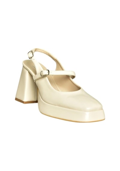 Fox Shoes S282030908 Bej Rugan Kalın Topuklu Kadın Ayakkabı Bej