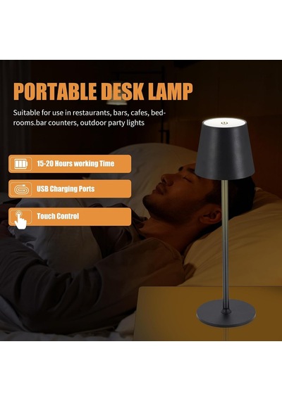 Kablosuz Masa Lambaları Usb Şarj Edilebilir Sadelik Masa Lambası Dahili 4600 Mah Pil Led Pille Çalışan Lamba Dokunmatik Kontrollü Masa Lambası - Yatak Odası/masa/okuma/avlu Siyah Diğer Kablosuz Masa Lambaları Usb Şarj Edilebilir Sadelik Masa Lambası Dahili 4600 Mah Pil Led Pille Çalışan Lamba Dokunmatik Kontrollü Masa Lambası - Yatak Odası/masa/okuma/avlu Siyah Diğer