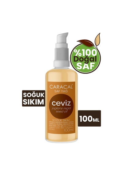 Caracal Ceviz Yağı 100ml %100 Saf Soğuk Sıkım Doğal Ve Katkısız Cold Press Juglans Regia Seed Oil 100 ML
