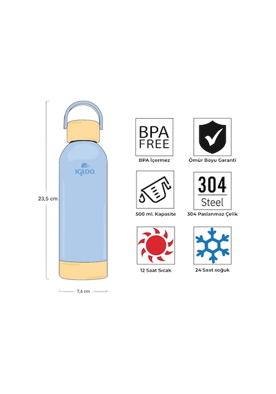 Igloo Hydrate Pro Termos 500ml-buzul Mavi Buz Mavisi