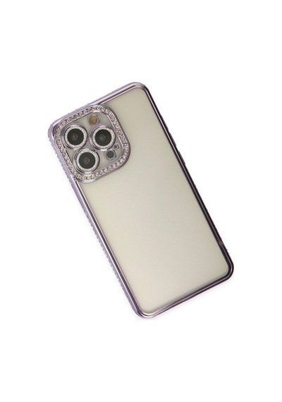 Apple iPhone Uyumlu 14 Pro Kılıf Joke Taşlı Silikon - Mor Bz8683140460884