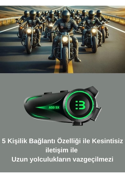 A50 5x Motor Kask Kulaklık Rgb Bluetooth Motosiklet Kulaklık Intercom 5 Kişi Eşleşme
