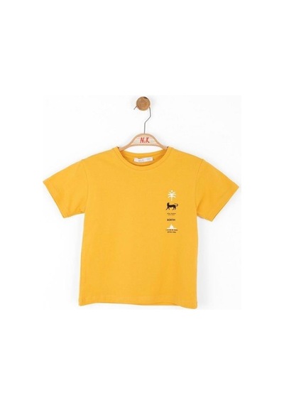 Nk Kids Erkek Çocuk Kaplan Baskılı Tshirt-13960-hardal Hardal