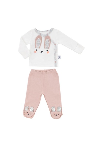 Gezenbebe Hero Bebekler İçin Nakışlı Zıbın Ve Patikli Pantolon Set 6-9 Ay