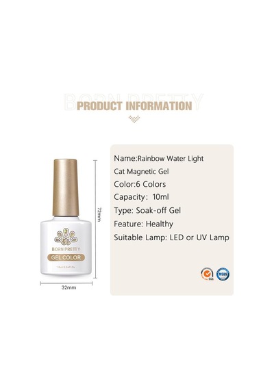 Born Pretty 10ml Rainbow Water Light Kedi Gözü Kalıcı Oje Rw05 59708