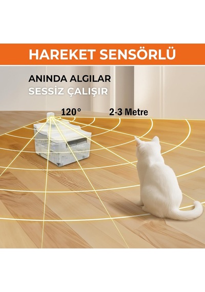 Gobypet Sensörlü Sessiz Su Sebili, Sensörlü Kedi Su Pınarı, Kedi Su Kabı, Otomatik Kedi Su Sebili, Akıllı Köpe
