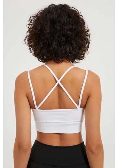 Sırt Çapraz Askılı Crop Bluz - S504566 Beyaz