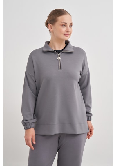 Aker 24aw15781112 Büyük Beden Sweatshırt 24aw15781112 012 Gri Gri
