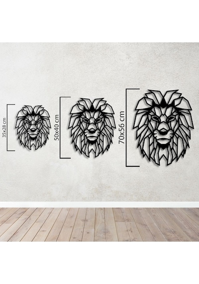 Modern Aslan Sanatı Metal Duvar Dekoru