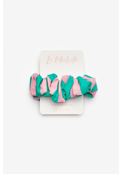 Mint Çizgi Desenli Kız Çocuk Lastik Toka Mint