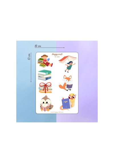 Kitap Okuma Temalı 4'lü Sticker Set Bullet Journal Name, Ketebe, Reading Time, Nesren, Books Standart