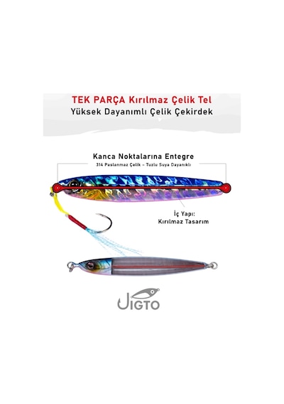 Jig, Zoka, Suni Yem, Uv Metal Jig, 80gr 11cm Jıgto Tide 80