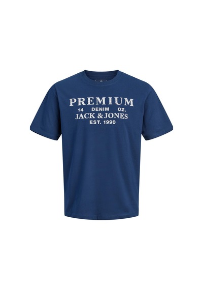 Jack & Jones Jprblucalvın Ss Tee Erkek Kısa Kollu Basic T-shirt Pamuklu Mavi