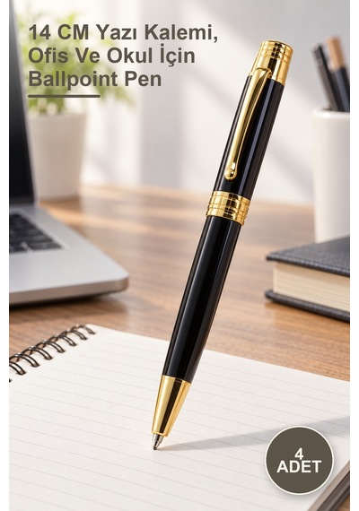 4 Adet Tükenmez Kalem Alk4082 14 Cm Yazı Kalemi, Ofis Ve Okul İçin Ballpoint Pen 1
