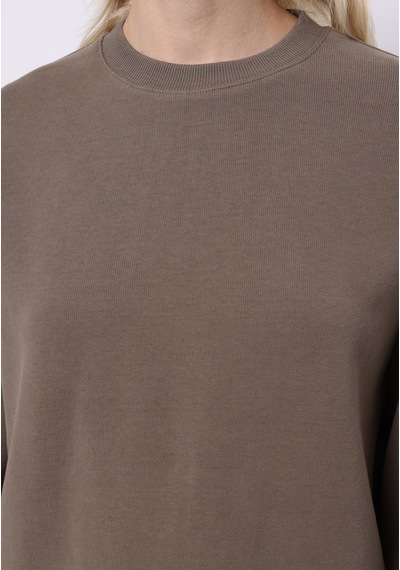Colin's Colins Regular Fit Yuvarlak Yaka Düz Kadın Bej Sweatshirt Cl1076453 Q1.v2 Lbr Light Brown