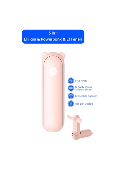 Jisulife Handheld Fan Life8 Plus 4500mah Pink