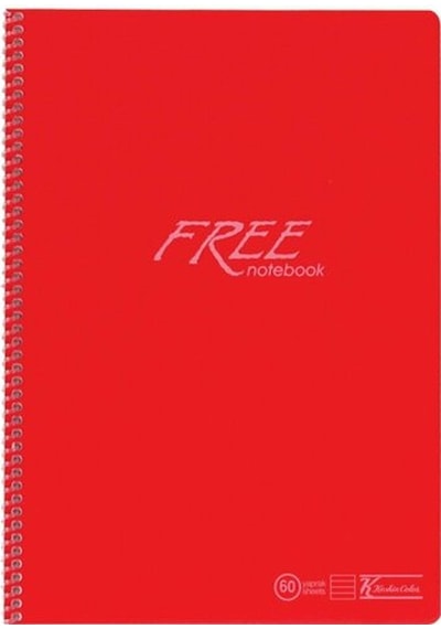 K. Color Free A4 60 Yaprak Çizgili Plastik Kapak Spiralli  Defter 1 Adet