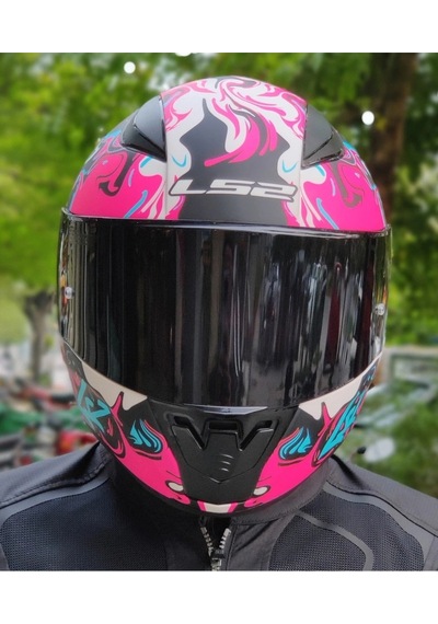 LS2 Rapid 2 Race Cyberg Fullface Siyah Camlı Motosiklet Kaskı Mor
