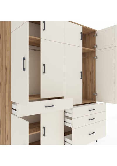 Hyperion Gardrop 5 Raflı 4 Çekmeceli 2 Askılı 176x44x221 Çam-aytaşı Aytaşı Hyperion Gardrop 5 Raflı 4 Çekmeceli 2 Askılı 176x44x221 Çam-aytaşı Aytaşı