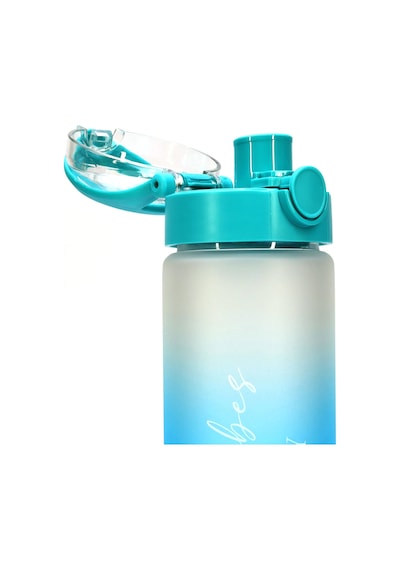 Su Matarası Tritan Geniş Ağız Su Şişesi Gradient Type Spor Matarası Suluğu Bpasız 630ml Turkuaz 0111