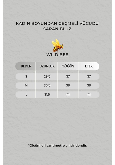 Wild Bee Kadın Açık Haki Boyundan Geçmeli Vücudu Saran Bluz Haki Yeşili