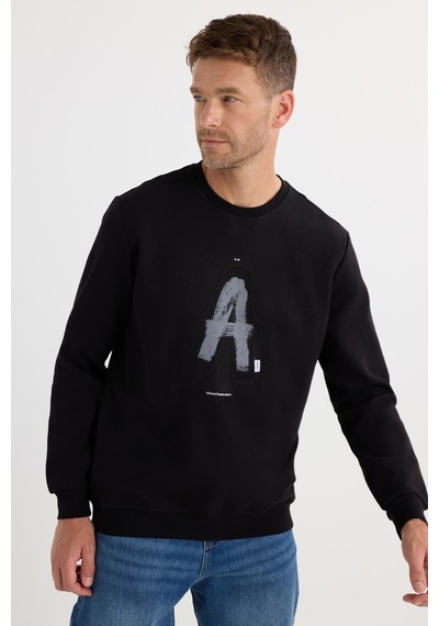 Tudors Unisex Relax Fit Rahat Kesim Pamuklu Yumuşak Dokulu Bisklet Yaka İç Polarlı Baskılı Siyah Sweatshirt-37310 Siyah Tudors Unisex Relax Fit Rahat Kesim Pamuklu Yumuşak Dokulu Bisklet Yaka İç Polarlı Baskılı Siyah Sweatshirt-37310 Siyah