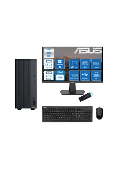 Asus Expertcenter P500MVC52108512B0D27RNP09 Core 5-210H 32 GB 2 TB SSD 27" W11P Masaüstü Bilgisayar