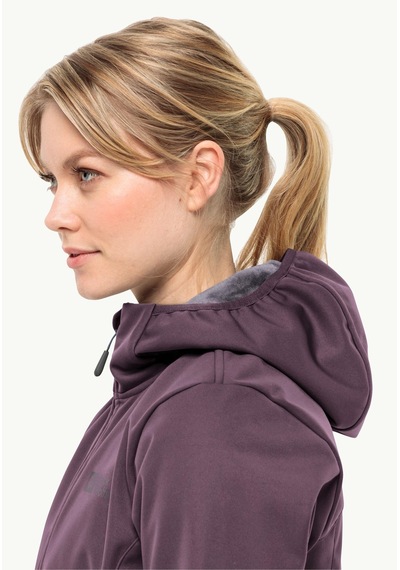 Jack Wolfskin Windhain Hoddy Kadın Softshell Ceket-1307481 Mor