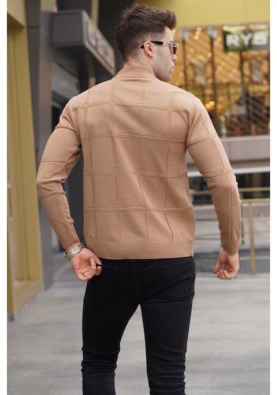 Madmext Bej Balıkçı Yaka Triko Kazak 5784 Bej