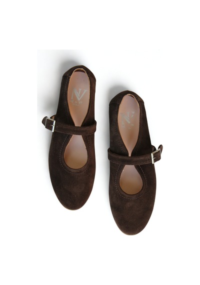 Ne&ve Shoes Kahve Süet Hakiki Deri Tokalı Babet Kahverengi