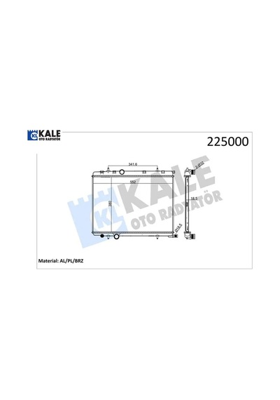 Radyatör Brazing Kalın Tip 206 1.6i-1.4hdı 98 380x538x26 Mek. Kale Radyatör 9835996080/ 1331.ls/ 1330.n7/ 1330.f4