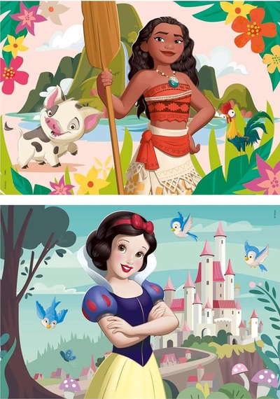 Educa 2x50 Disney Vaiana Ve Pamuk Prenses Kız Çocuk Ahşap Puzzle - 4-6 Yaş 1 Adet