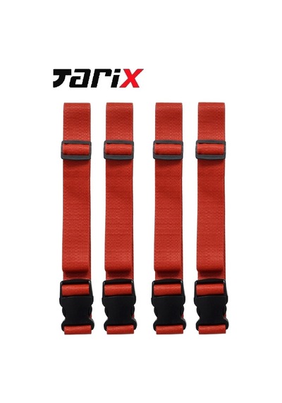 Tarix 4 Adet Kırmızı Valiz Kemeri + 2 Adet Beyaz Valiz Etiketi Kırmızı