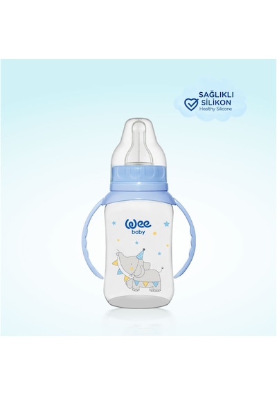 Wee Baby Klasik Kulplu PP Biberon 150 ML Mavi