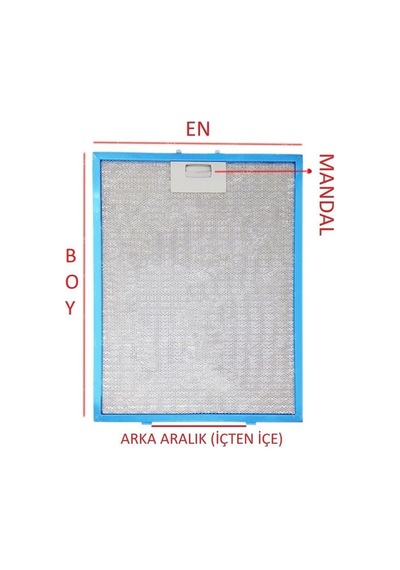 Ankastre Aspiratör Yağ Filtresi 255 Mm X 302 Tek Tırnak - 532376978 Uyumlu