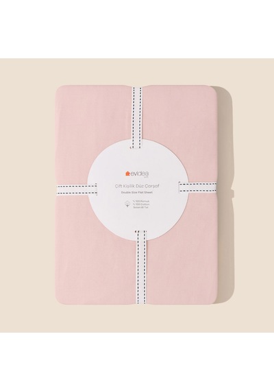 Soft Basic Çift Kişilik Düz Kenar Saten Çarşaf - Gülkurusu - 240x260 Cm Çok Renkli